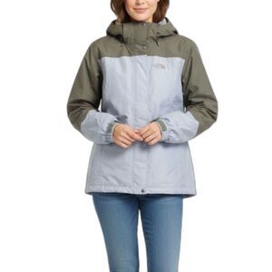 The North Face Women's Blue Gray Hooded Color Block Shell Zip-Up Jacket Size M